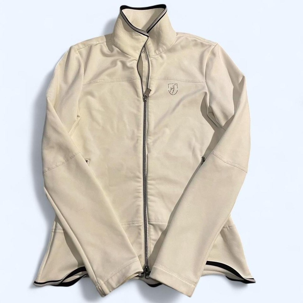 White ski fleece zip up mid-layer jacket size 8 by Toni Sailer